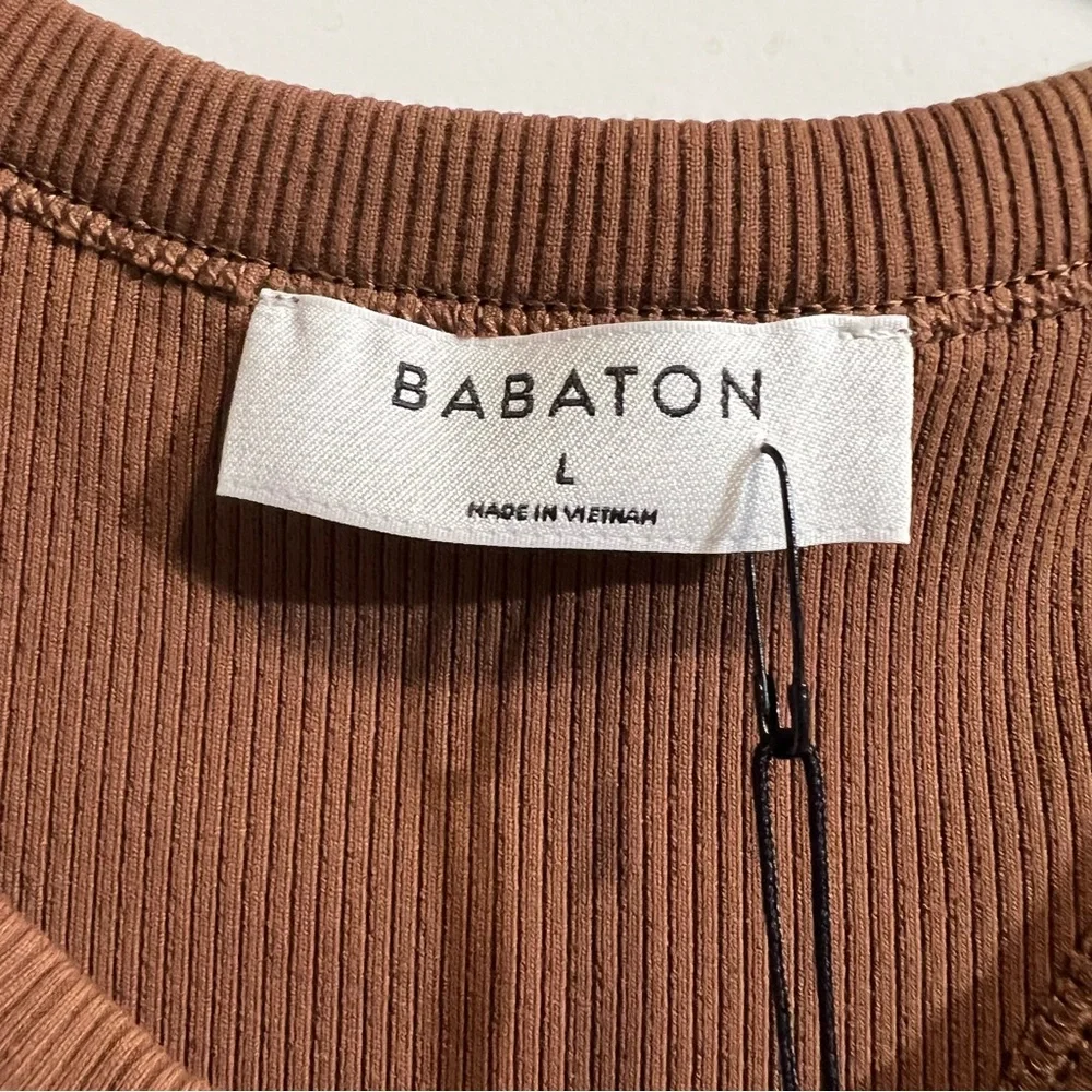 Aritzia Babaton Sculpt Ribbed Racerback Mini Dress in Brown, Size L - Picture 17 of 17